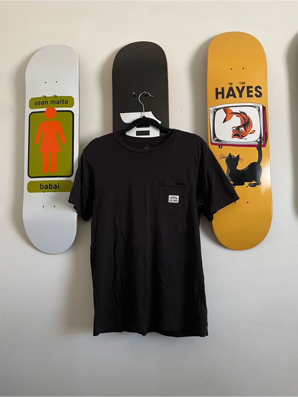 3/$15 Brixton Black Pocket Crew Tee